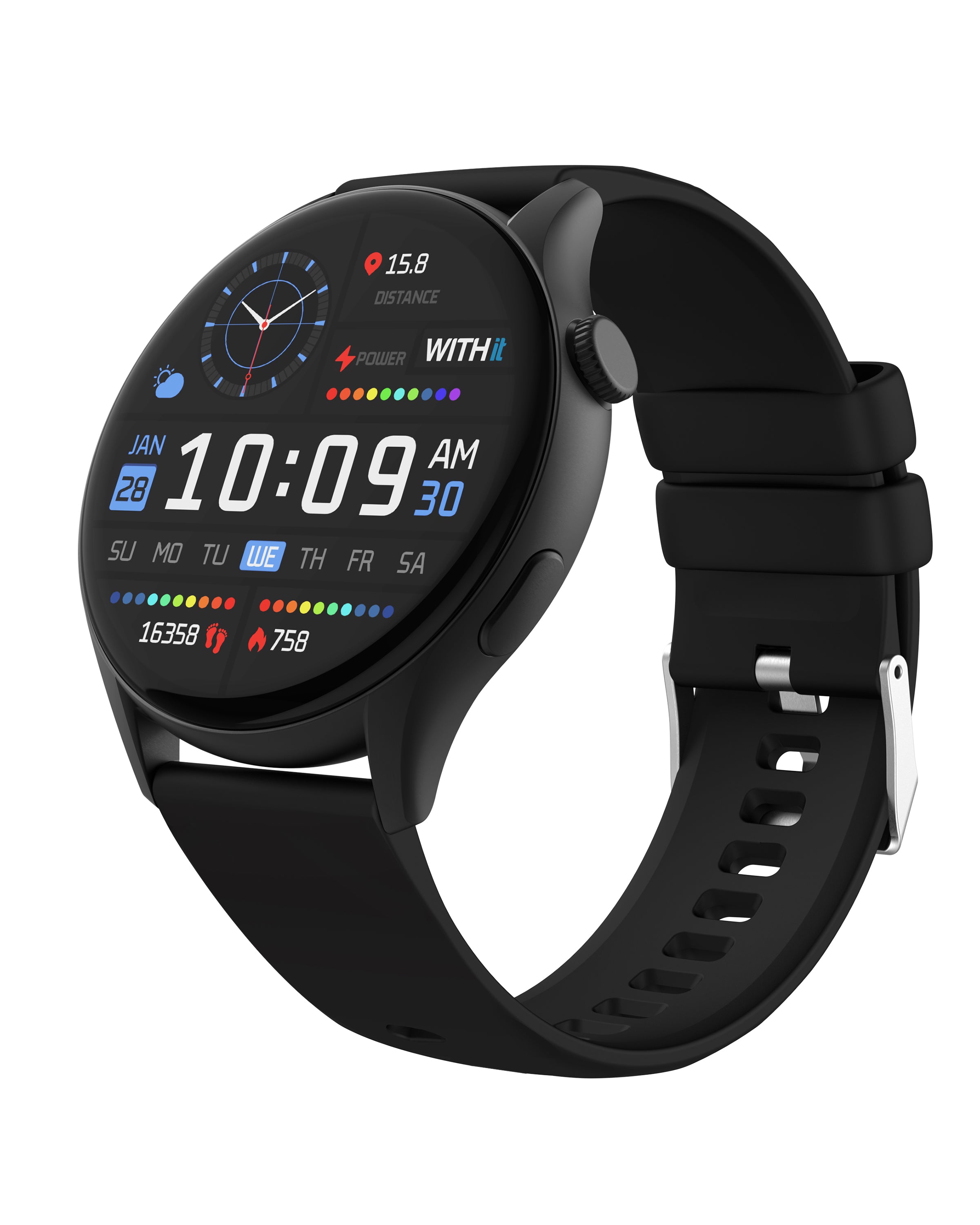 #color_deca smartwatch + 22mm universal mesh black band