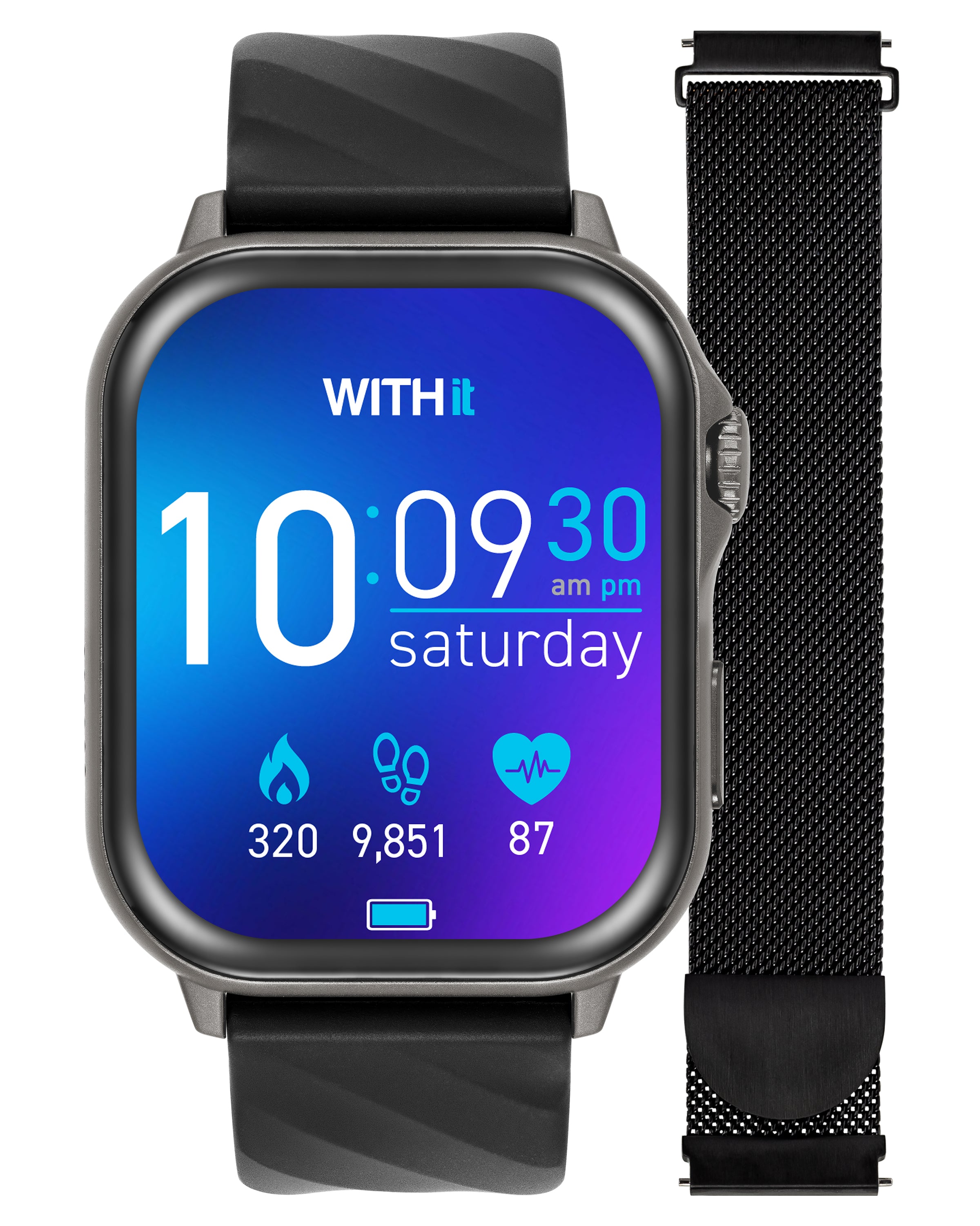 #color_giga smartwatch + 22mm universal mesh black band